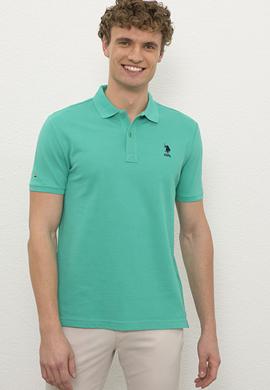 Erkek Yeşil Polo Yaka T-Shirt Basic