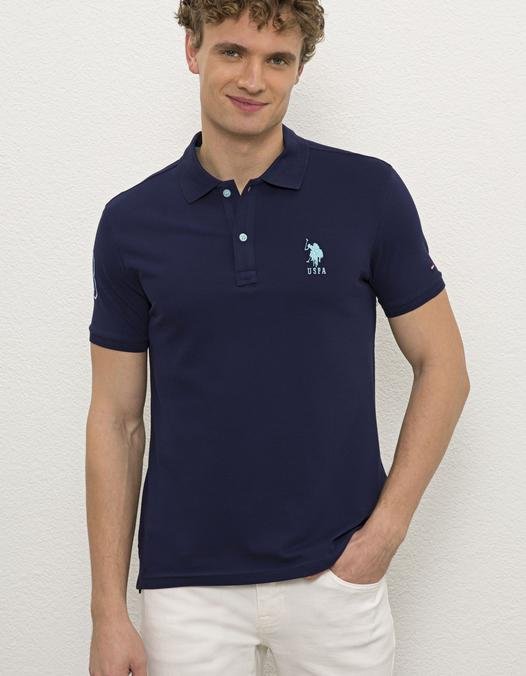Erkek Lacivert Polo Yaka T-Shirt Basic