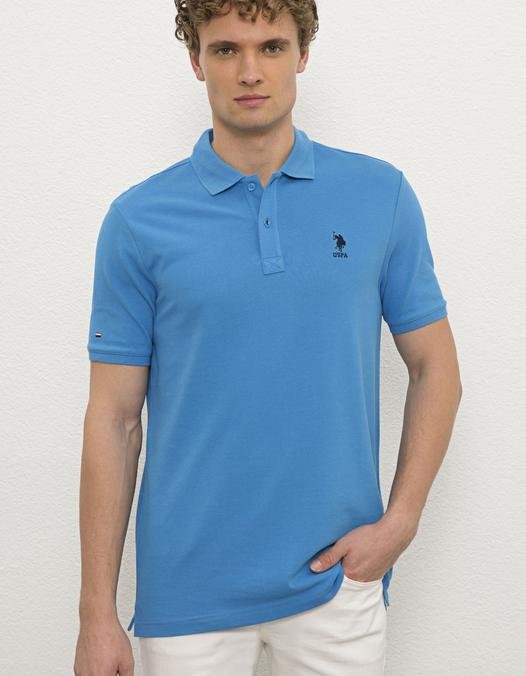 Erkek Kobalt Mavi Basic Tişört