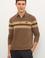 Erkek Vizon Polo Yaka Sweatshirt