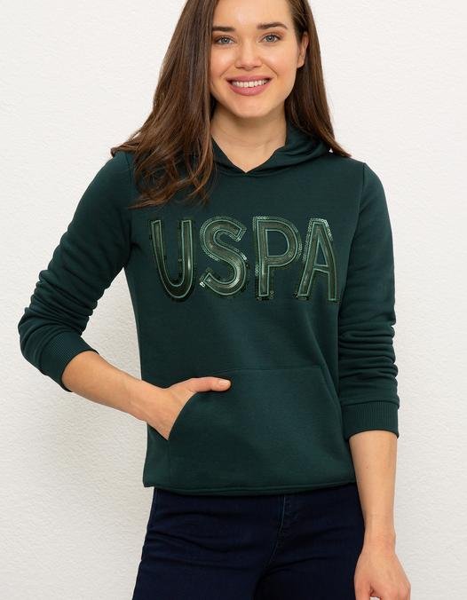 Kadın Yeşil Sweatshirt Basic