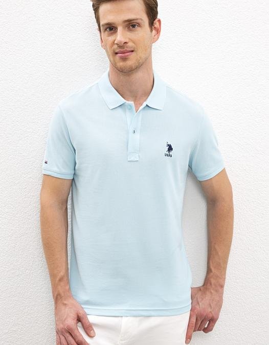 Erkek Aqua Polo Yaka T-Shirt Basic