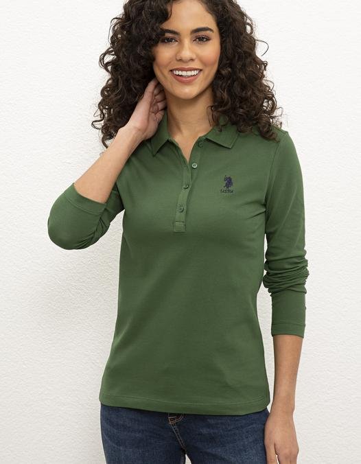 Kadın Yeşil Sweatshirt Basic