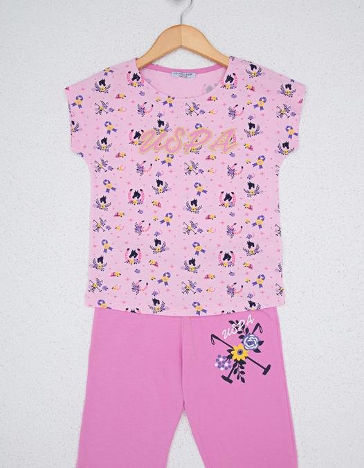 Kız Çocuk Toz Pembe Pijama Takımı
