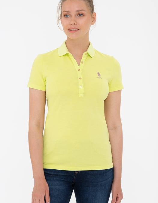 Kadın Fıstık Yeşili Polo Yaka Tişört