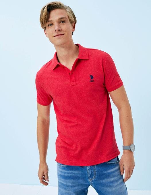 Erkek Basic Kırmızı Polo Yaka T-Shirt Basic