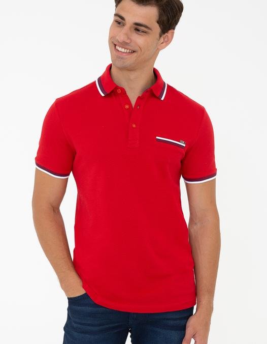 Erkek Basic Kırmızı Polo Yaka T-Shirt