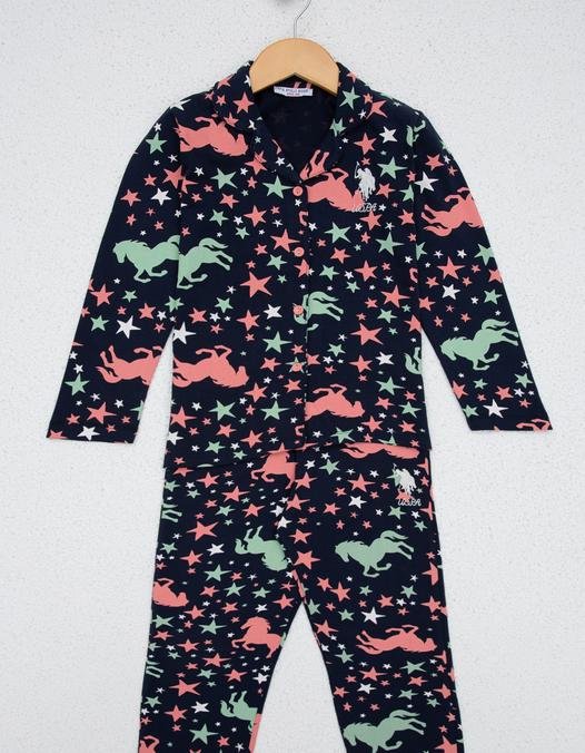 Kız Çocuk Lacivert Pijama Takımı