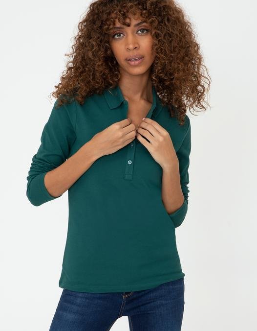 Kadın Koyu Yeşil Sweatshirt Basic