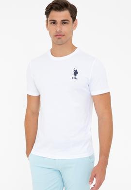 Erkek Beyaz Bisiklet Yaka T-Shirt