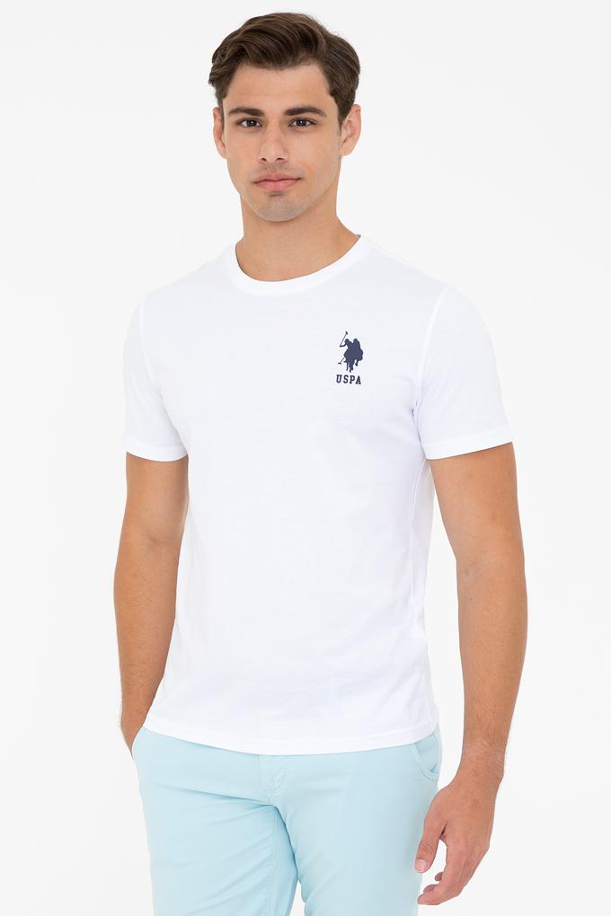 Erkek Beyaz Bisiklet Yaka T-Shirt