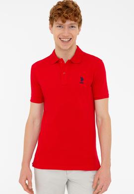 Erkek Kırmızı Polo Yaka Basic T-Shirt