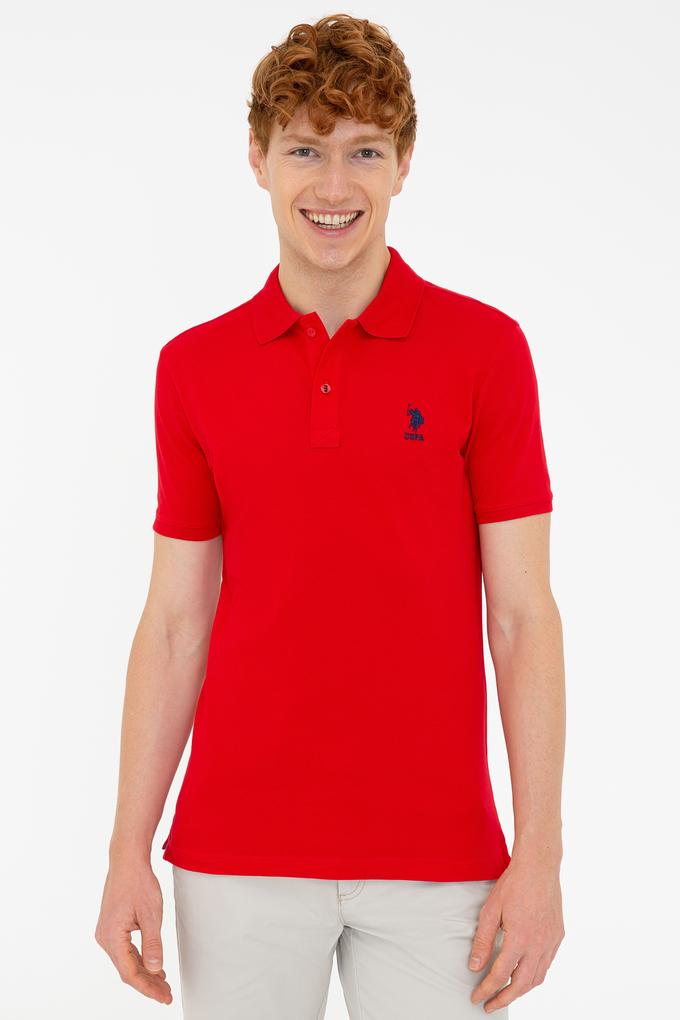Erkek Kırmızı Polo Yaka Basic T-Shirt