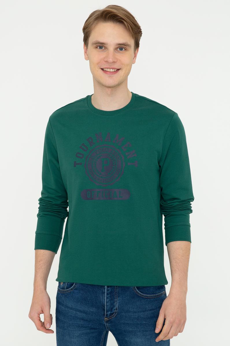 Erkek Koyu Yeşil Sweatshirt