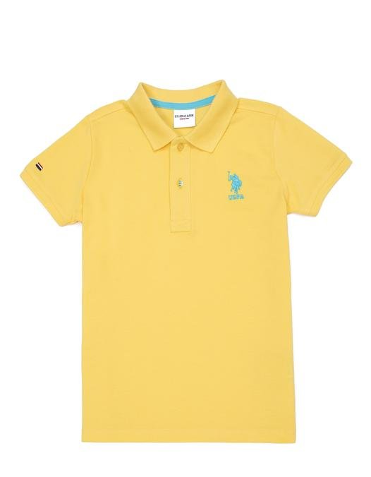 Erkek Çocuk Açık Sarı Basic Polo Yaka Tişört