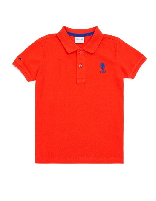 Erkek Çocuk Kırmızı Basic Polo Yaka Tişört