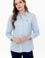 Kadın Açık Mavi Keten Görünümlü Uzun Kollu Basic Gömlek