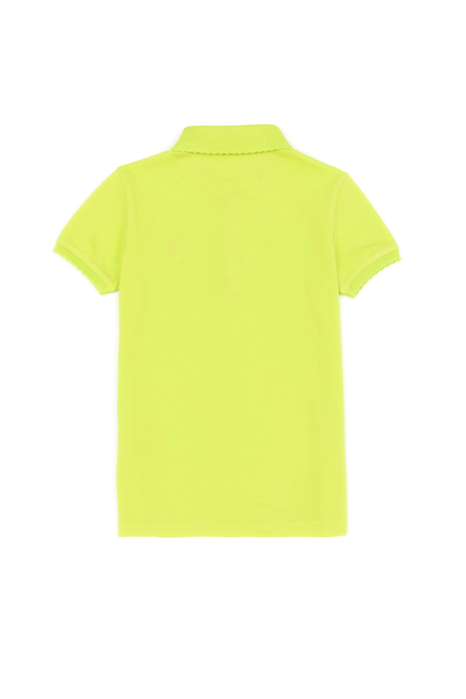 Kız Çocuk Fıstık Yeşili Basic Polo Yaka Tişört