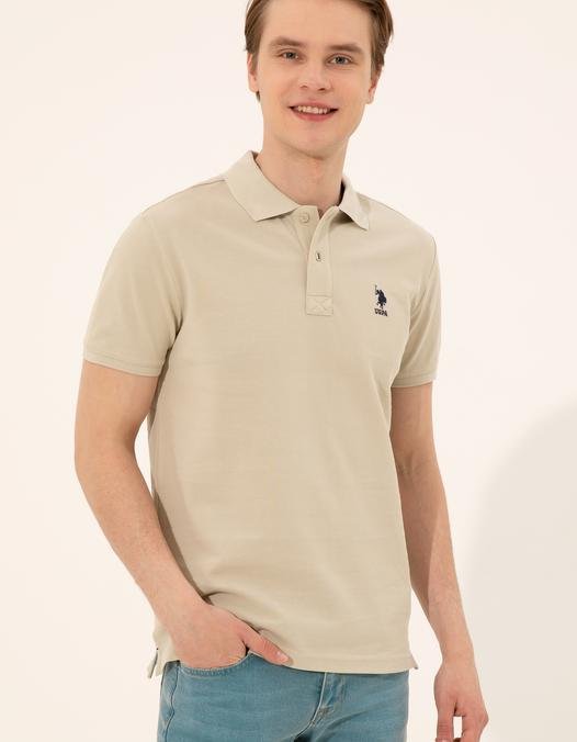 Erkek Taş Polo Yaka T-Shirt Basic