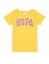 Kız Çocuk Açık Sarı Basic Bisiklet Yaka Tişört
