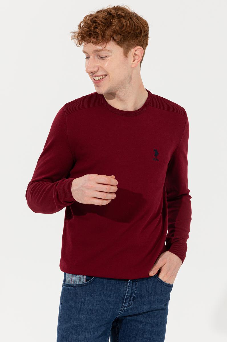 Erkek Bordo Basic Kazak