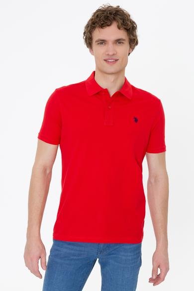 Erkek Kırmızı Basic Polo Yaka Tişört_0