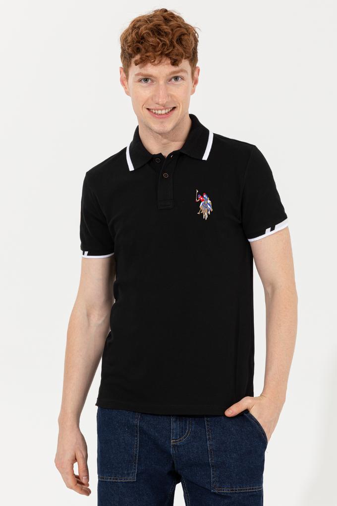 Erkek Siyah Polo Yaka T-Shirt Basic