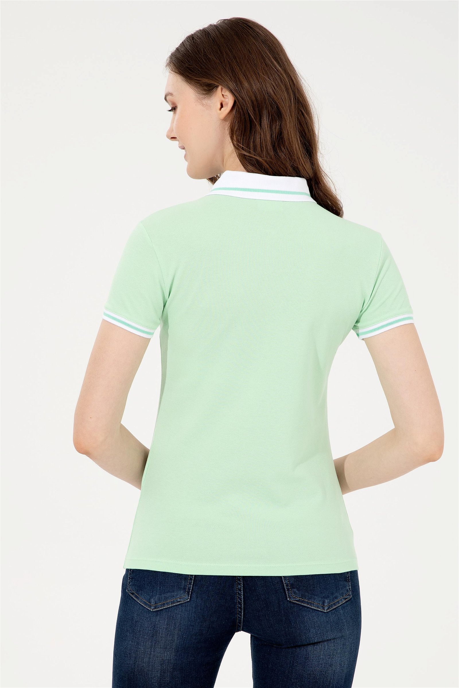 Kadın Mint Yeşili Polo Yaka T-Shirt