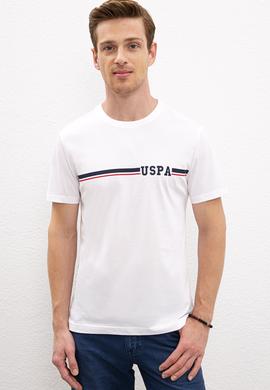 Erkek Beyaz Bisiklet Yaka T-Shirt