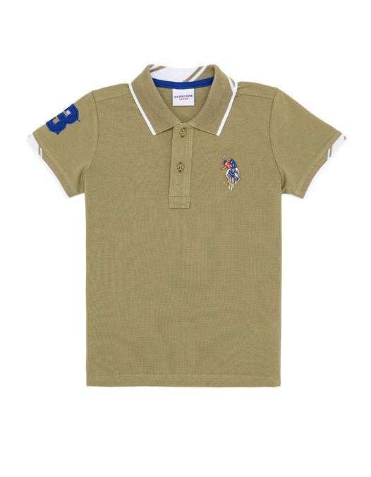 Erkek Çocuk Koyu Haki Basic Polo Yaka Tişört