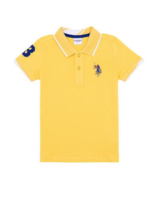 Erkek Çocuk Açık Sarı Basic Polo Yaka Tişört