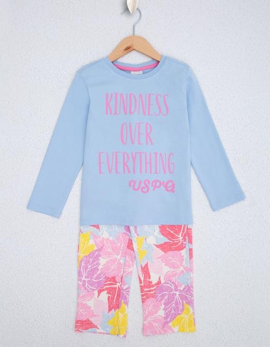 Kız Çocuk Açık Mavi Pijama Takımı