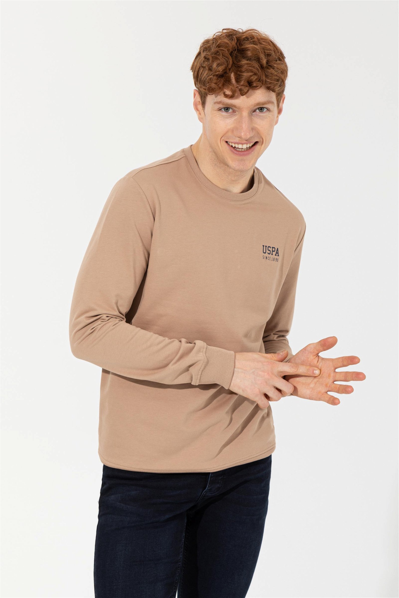 Erkek Camel Basic Sweatshirt