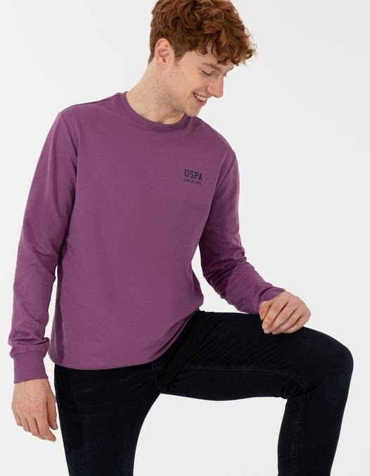 Erkek Menekşe Basic Sweatshirt