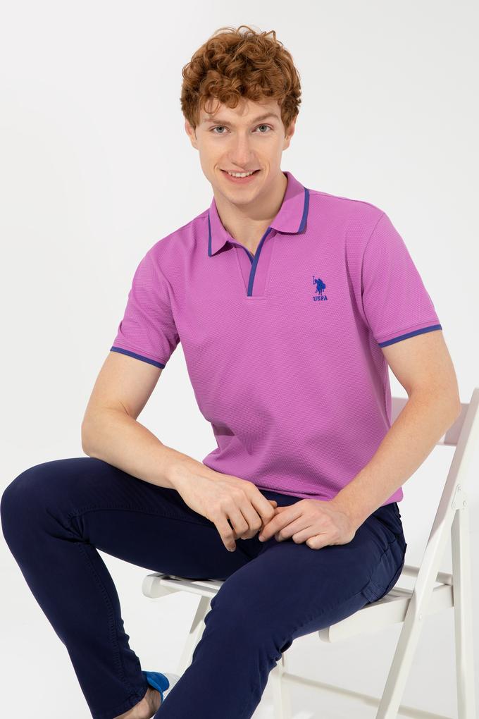 Erkek Menekşe Polo Yaka Tişört