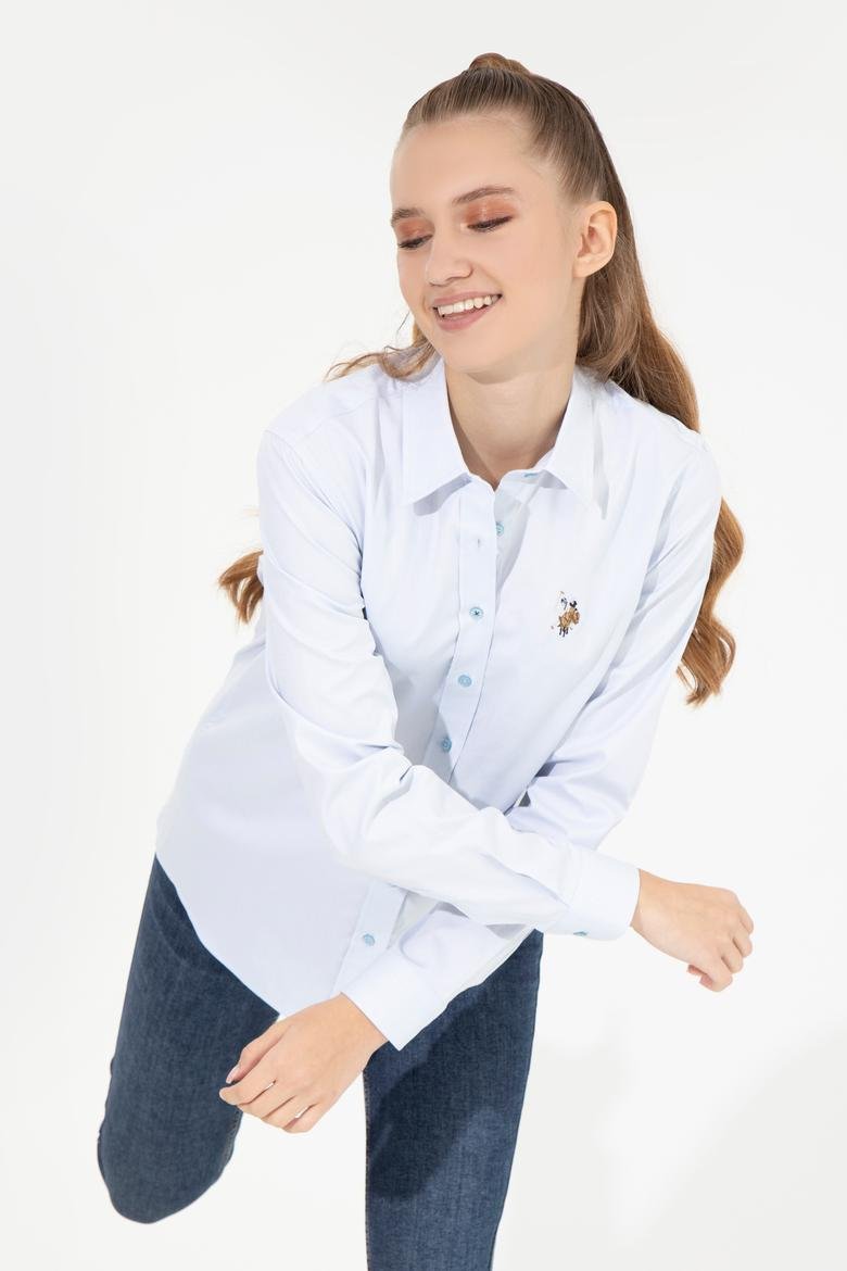 Kadın Açık Mavi Gömlek Uzunkol Basic