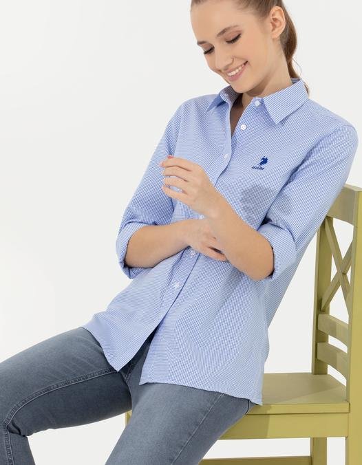 Kadın Açık Mavi Gömlek Uzunkol
