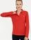 Kadın Kırmızı Basic Polo Yaka Sweatshirt