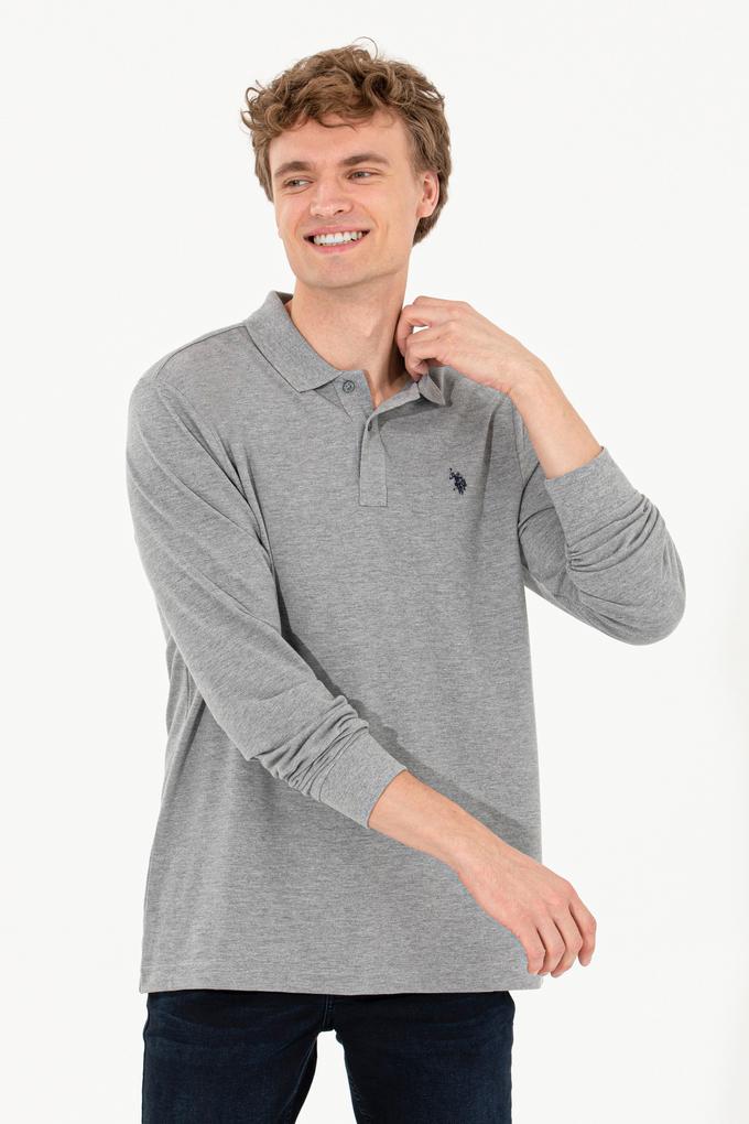Erkek Gri Melanj Basic Sweatshirt