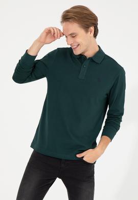 Erkek Koyu Yeşil Basic Sweatshirt