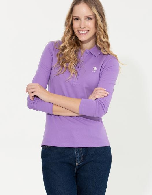 Kadın Lila Basic Sweatshirt