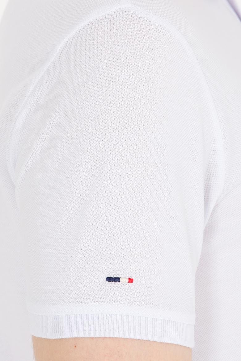 Erkek Beyaz Polo Yaka Basic T-Shirt_6