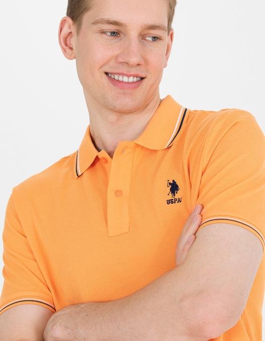 Erkek Turuncu Basic Polo Yaka Tişört