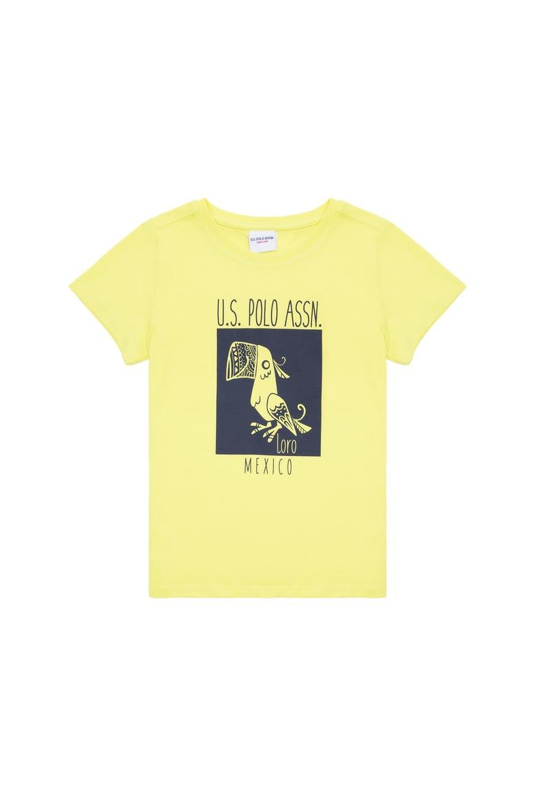 Erkek Çocuk Neon Sarı Bisiklet Yaka T-Shirt