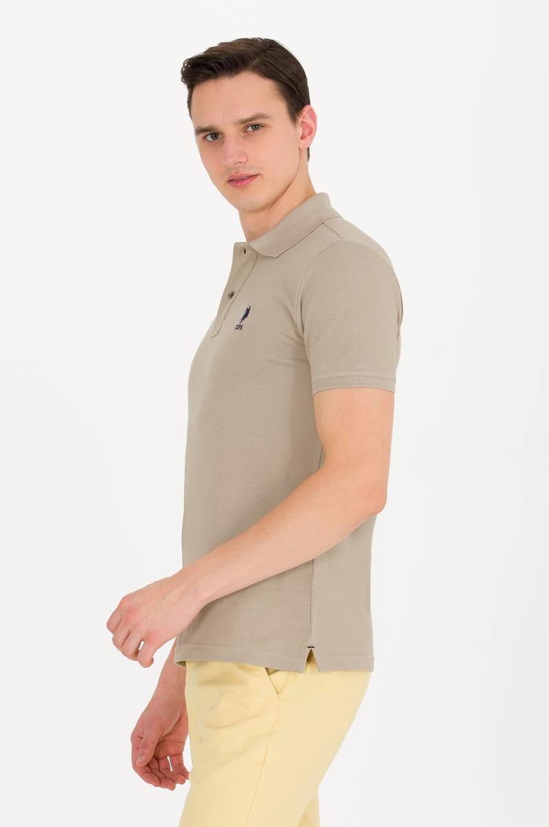 Erkek Haki Basic Polo Yaka Tişört