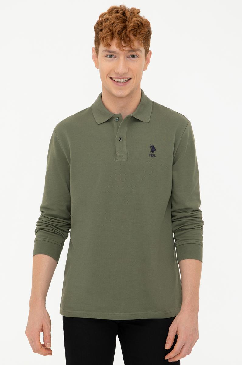 Erkek Haki Basic Sweatshirt
