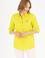 Kadın Neon Sarı Keten Görünümlü Uzun Kollu Basic Gömlek