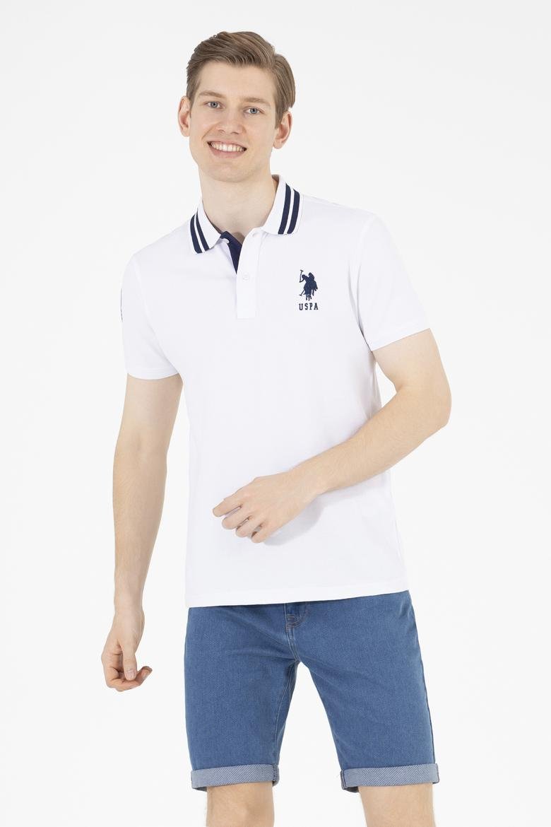Erkek Polo Yaka Beyaz T-Shirt Basic