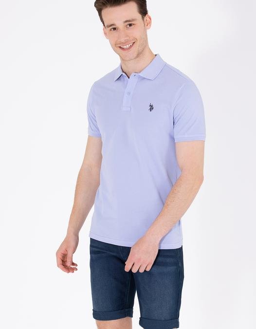 Erkek Mavi Basic Polo Yaka Tişört