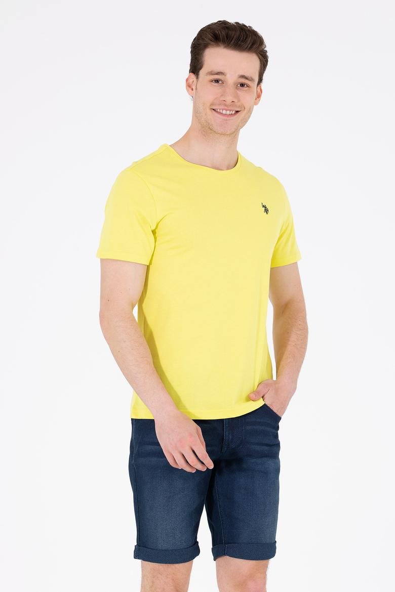 Erkek Neon Sarı Basic T-Shirt